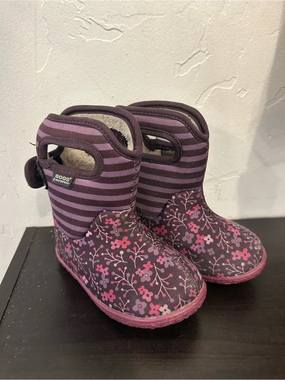 Floral purple baby Bog winter boots